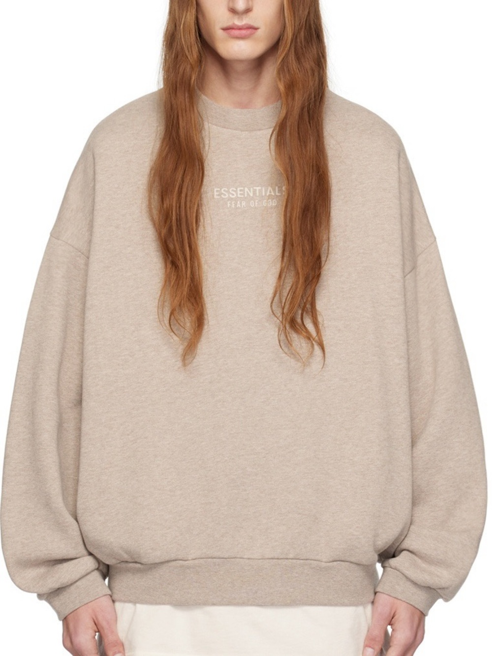 ESSENTIALS Fear of God Beige Crewneck Sweatshirt
